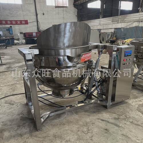 自动翻筐夹层锅豆制品豆干蒸煮锅自动翻筐漂烫夹层锅熟食卤煮锅