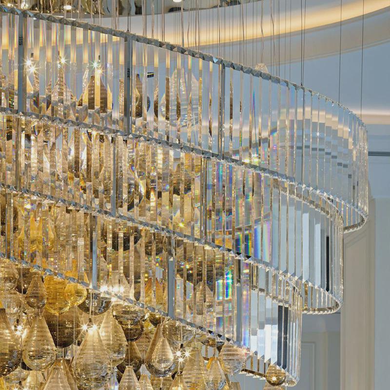 设计师售楼处沙盘吊灯艺术创意玻璃水滴工程灯酒店大堂楼梯灯