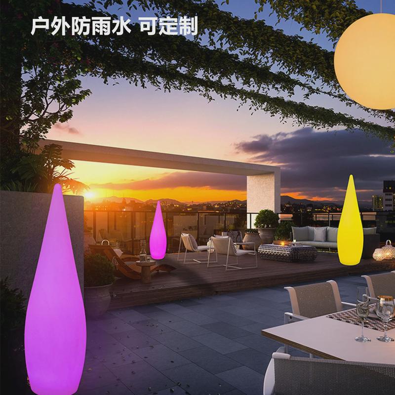 户外景观装饰路引氛围火焰灯LED发光水滴灯庭院草坪灯防水七彩