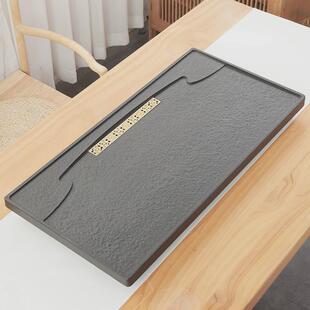 天然乌金石茶盘茶台家用客厅功夫简约茶海礼品排水大小号茶具套装