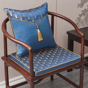 z*现代中式轻奢风坐垫椅子垫沙发垫茶椅管帽椅餐桌垫可拆洗防滑可