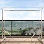 落地可移动晾衣架不锈钢加厚大承重带滑轮可晒被子简易大容量晾晒