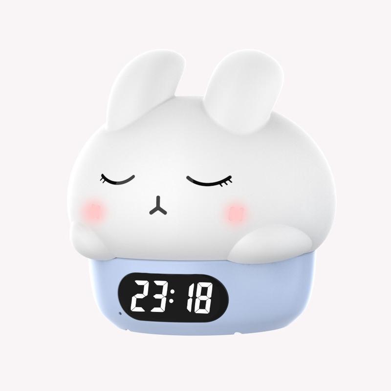 2024新款羞羞兔拍拍小夜灯闹钟卧室睡眠喂奶灯床头夜灯护眼时钟