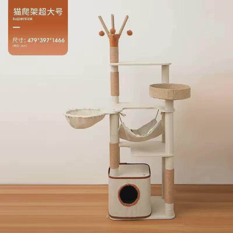 猫爬架批发专用猫窝猫树一体式大型猫架子木质剑麻猫抓柱跳台大猫