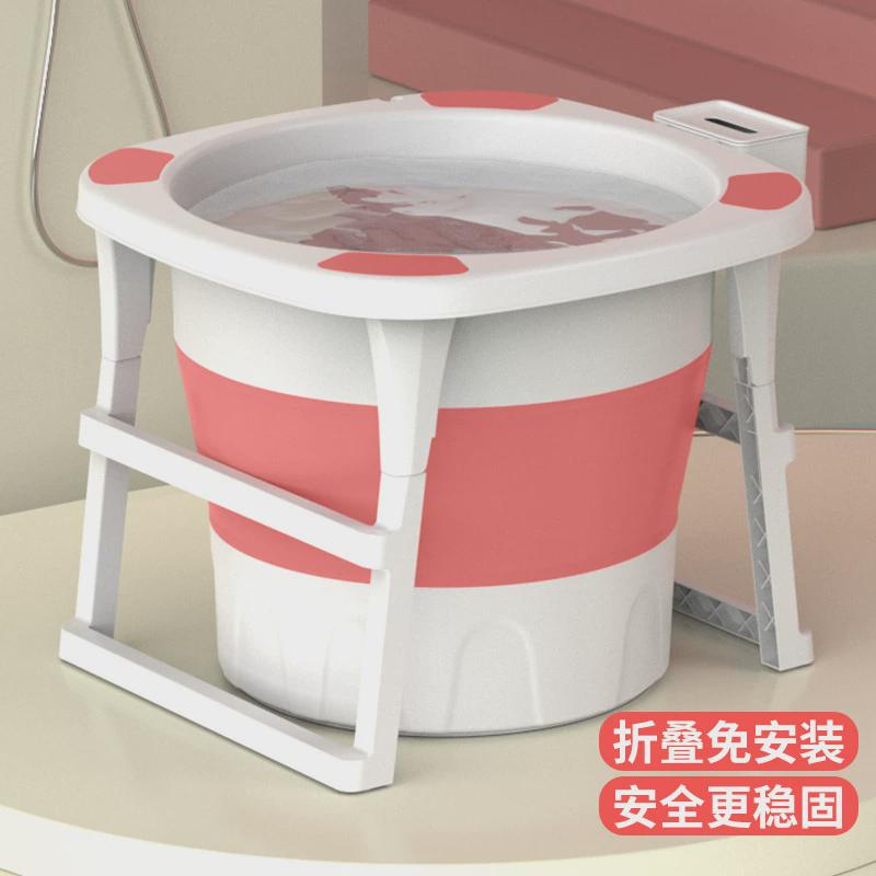I9EK大人折叠泡澡桶加高浴缸家用浴桶儿童沐浴盆宝宝游泳池全身洗