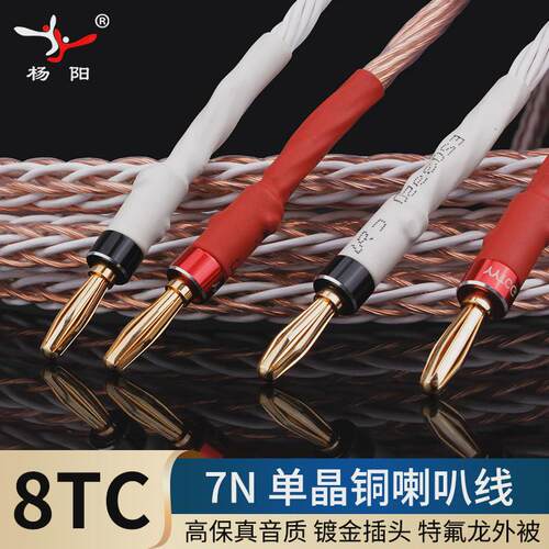 杨阳 7N单晶铜喇叭线发烧音响线HIFI主音箱连接线香蕉头Y插音频线