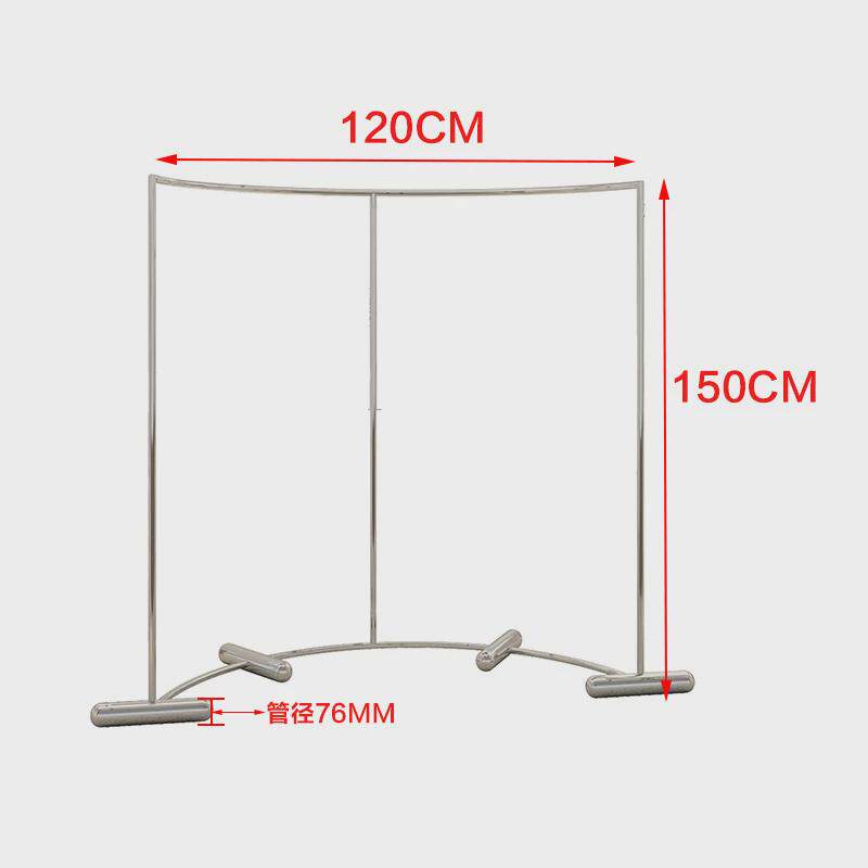 不锈钢弧形中岛架挂衣架落地式陈列道具店铺中间货架服装店展示架