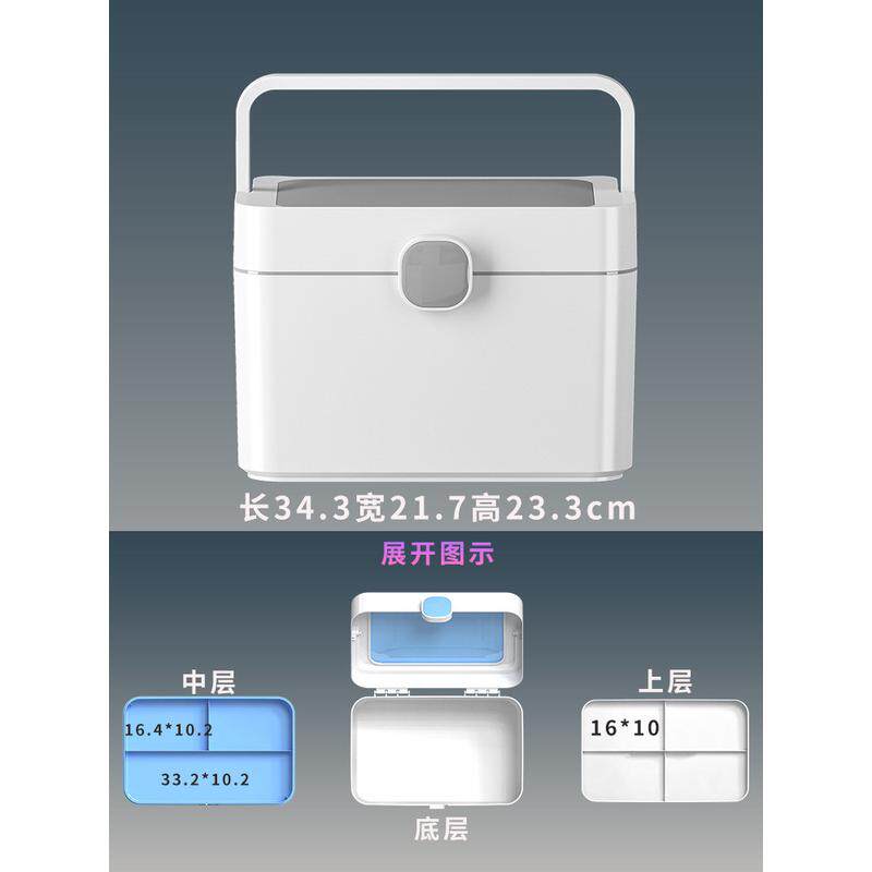 y5ug画画塑料美术国画工具箱小学生美甲透明三层生收纳手提工具箱
