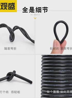 宏观盛2464四芯线24awg4c过dc电源线0.2平方白色4芯护套线粉线