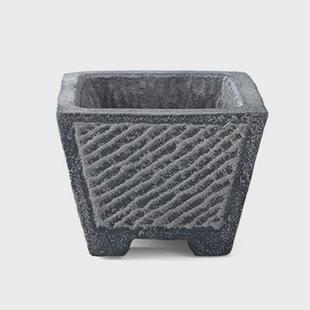 仿古青石火山石花器汉砖小石头花盆文竹盆吸水小石槽多肉菖蒲石器