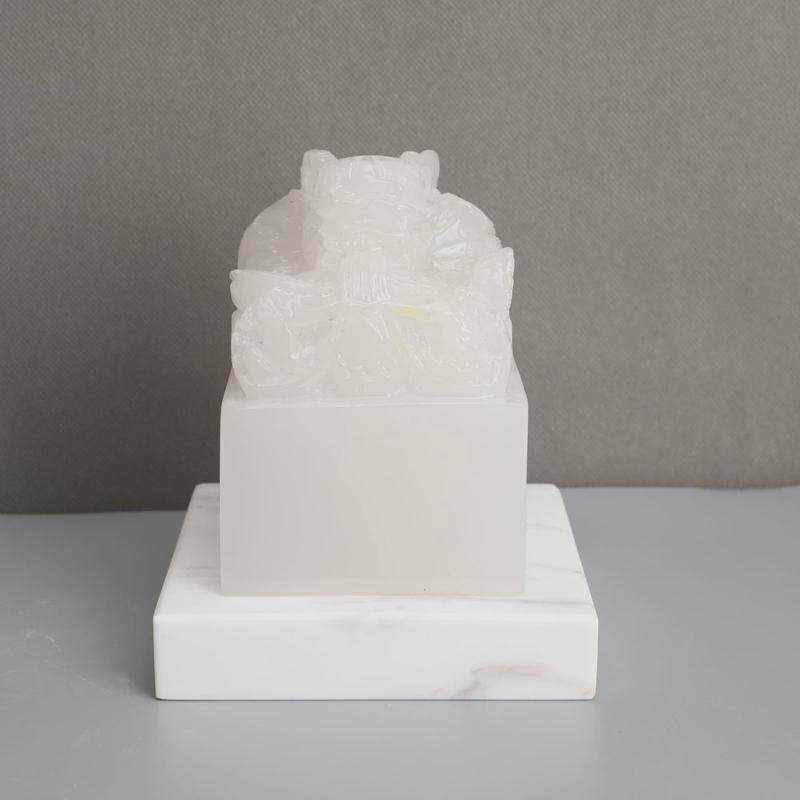 超杰厂直销价大理石白玉盘龙印章龙头玉玺摆件工艺品书房饰品
