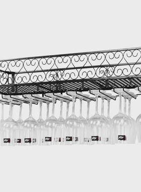 壁挂式酒架挂墙置物架葡萄酒架收纳架高脚杯架红酒杯架铁艺红酒架