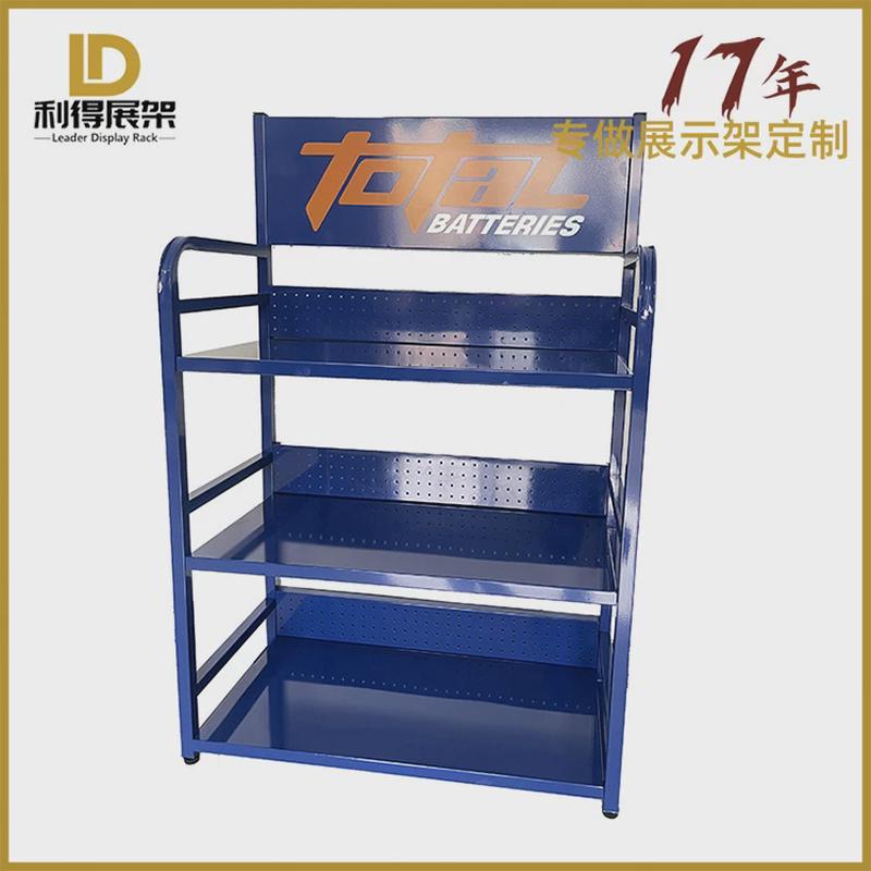 机油展示架定制汽车配件展架订做三层黑色喷漆金属收纳架货架