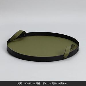 best west 轻奢皮质托盘餐厅客厅家居桌面收纳盘样板间软装饰品