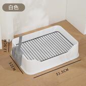 带挡板狗厕所便盆防踩屎狗尿盆不锈钢网架狗砂盆中小型犬狗狗厕所