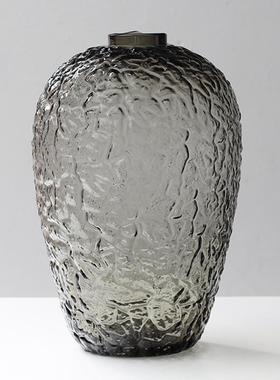 现代设计吊钟大肚子小口玻璃花瓶新品落地客厅水培创意插花花器