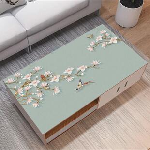 新中式茶几垫桌布客厅实木餐桌垫防水防油防烫厚软玻璃台布中国风