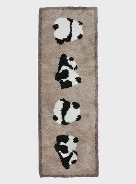pk7j苔藓风现代简约绿色毛绒地毯撸猫感卧室床边地垫田园