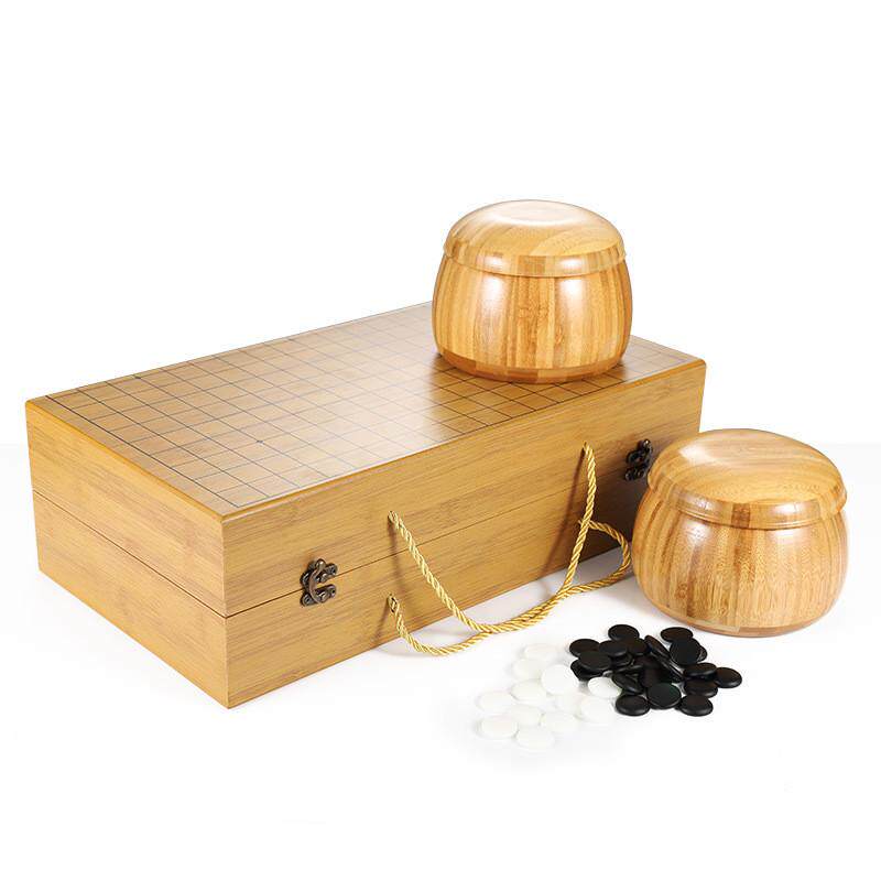 围棋棋盘套装可折叠便携大人木质初学者入门五子棋子儿童黑白棋子