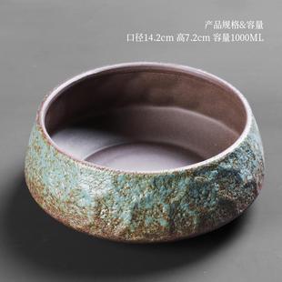 陶瓷茶洗茶渣缸大号笔洗家用茶碗仿古功夫茶具配件茶壶粗陶创意