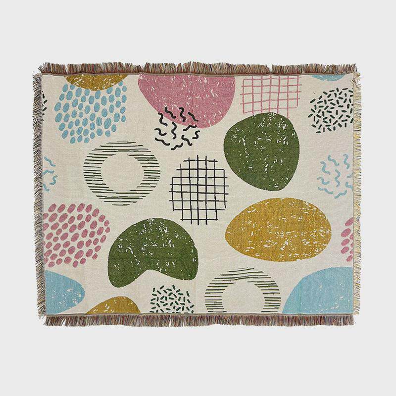 美式单人沙发盖毯ins风130×160cm尺寸线毯来图定制来样工厂直销