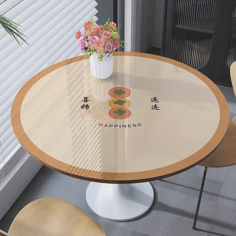 gz6m圆桌布软玻璃圆形茶几餐桌垫pvc防水防油免洗防烫2023新款隔