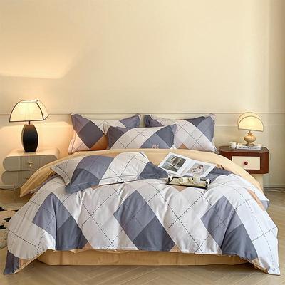 全棉加厚磨毛数码印花纯棉四件套花边床单被套床上用品南通家纺