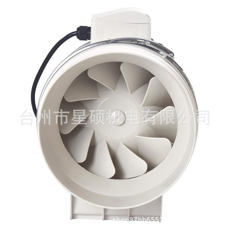 厂家直供车间hf100塑料管道风机圆形斜流抽风机于纯铜卫生间通风
