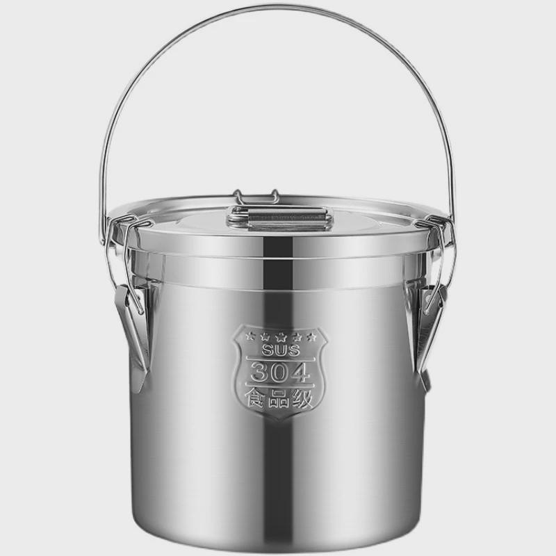 304不锈钢密封桶汤桶加厚汤锅多用米油储物桶酒桶饭桶茶叶罐