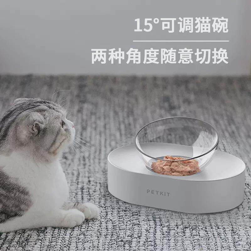 小/佩不锈钢猫碗水双碗15度可调节宠物喂食碗狗食盆猫倾斜猫咪碗