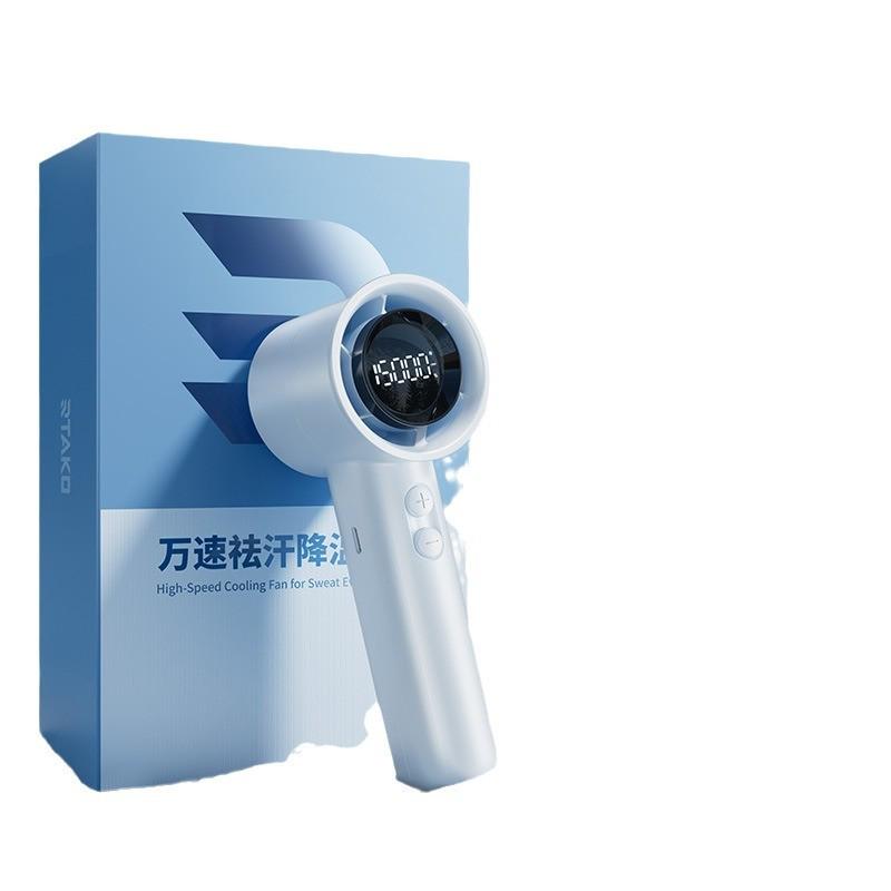 Rtako新款手持高速风扇usb充电户外涡轮便携风扇调速万转小电风扇