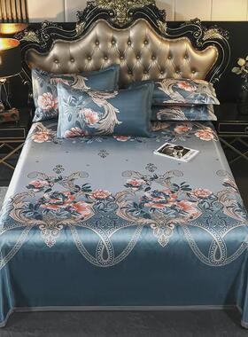 kbq1夏季席子1.8米丝滑裸睡夏天凉爽可水洗空调冰丝床单2m冰凉欧