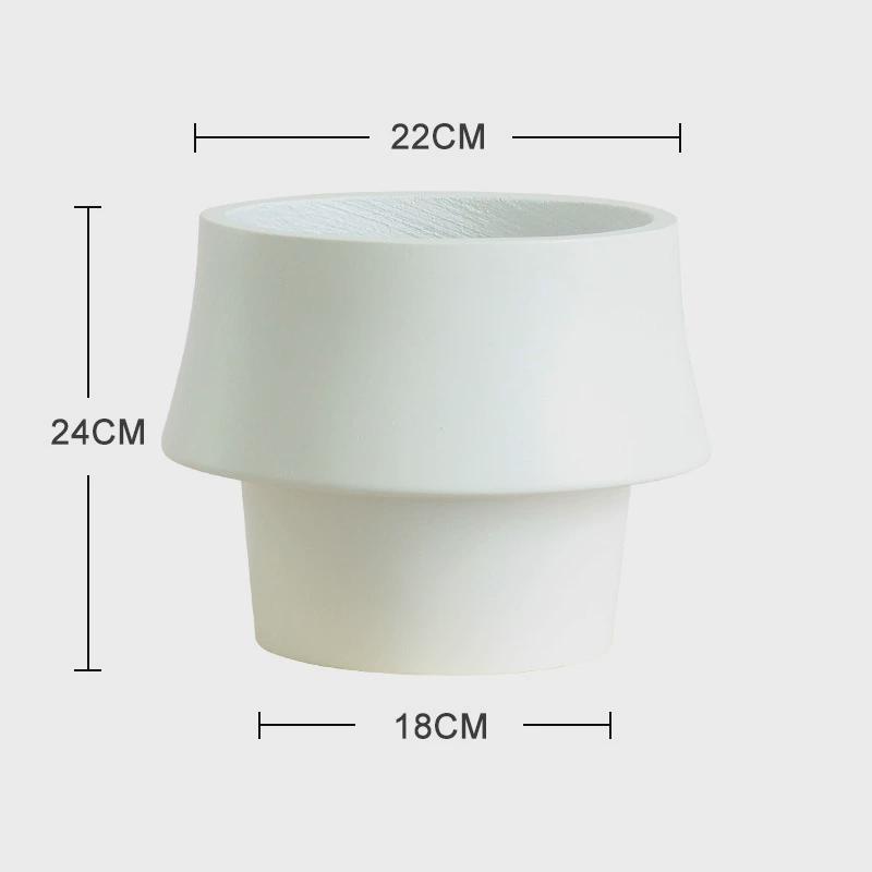 北欧创意落地水泥花盆黑色异形绿植ins盆栽日式高脚陶盆套盆大号