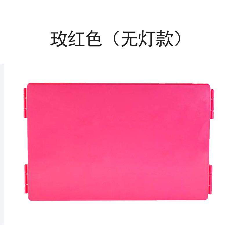 便携自理发可伸缩调节化妆镜悬壁挂三折镜大号挂式折叠led三面镜