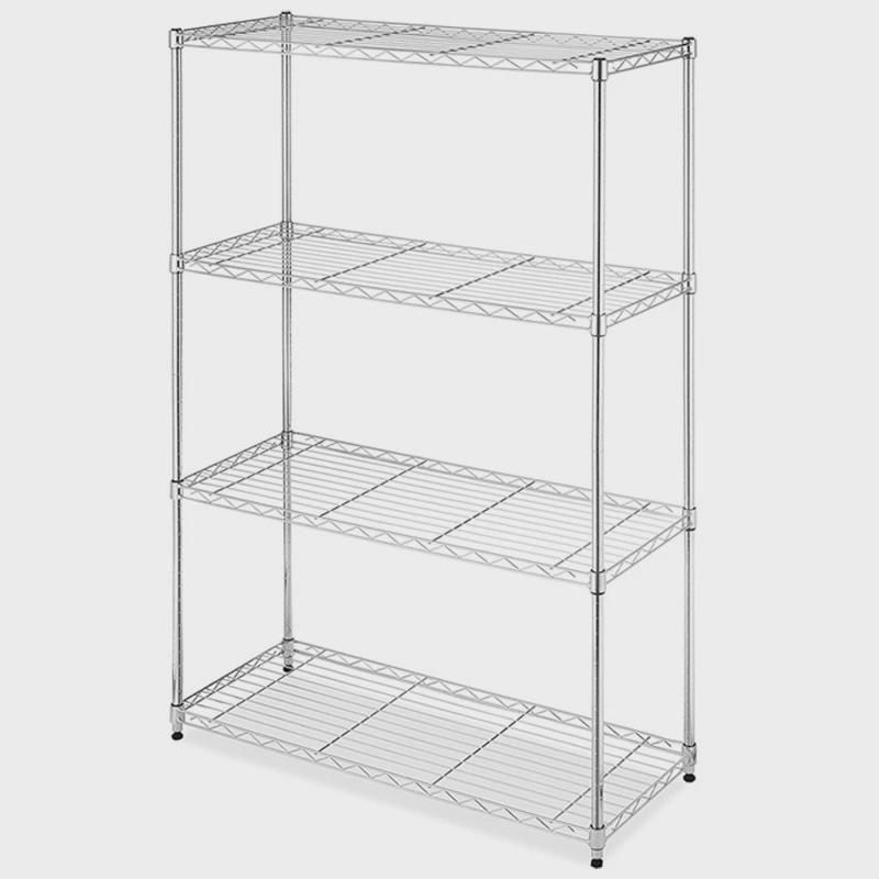 物料架不锈钢置物架带轮镀铬线网金属镂空货架电镀铬线网置物架