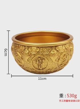 黄铜金蟾摆件三足蟾蜍聚宝盆金蝉财店铺办公室客厅开业礼品摆件