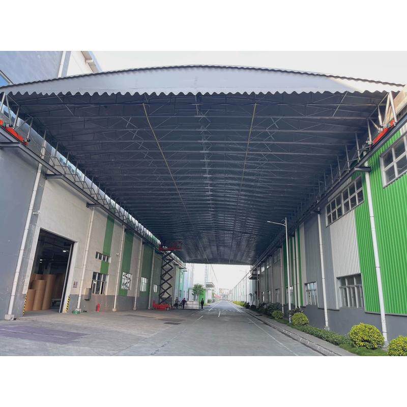 湖北大型悬空电动仓库活动轨道蓬移动雨棚蓬户外遮阳棚篮球场雨棚
