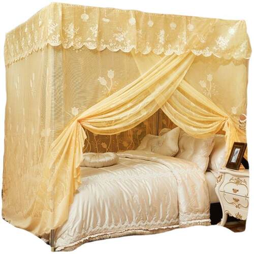 家用蚊帐豪华加厚防蚊宫廷加密新款双人床落地式带支架防尘顶批发