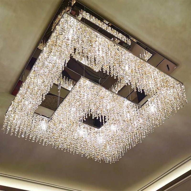设计师款客厅吸顶灯别墅大厅轻奢大平层高端大气宴会厅酒店水晶灯