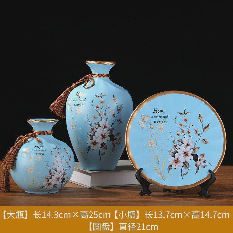 美式复古陶瓷摆件花瓶欧式装饰品玄关酒柜创意家居客厅三件套直销,家居饰品,装饰摆件,淘宝优惠券,粉丝福利购,淘宝优惠卷