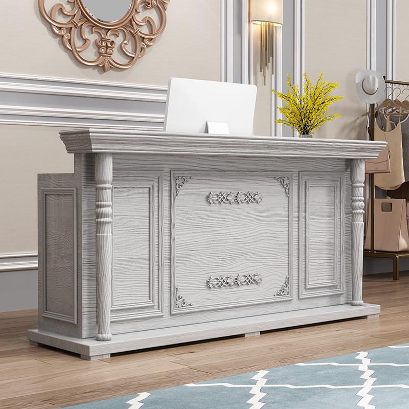 欧式罗马柱前台接待台l收银台服装店柜台美容院理发店吧台桌复古