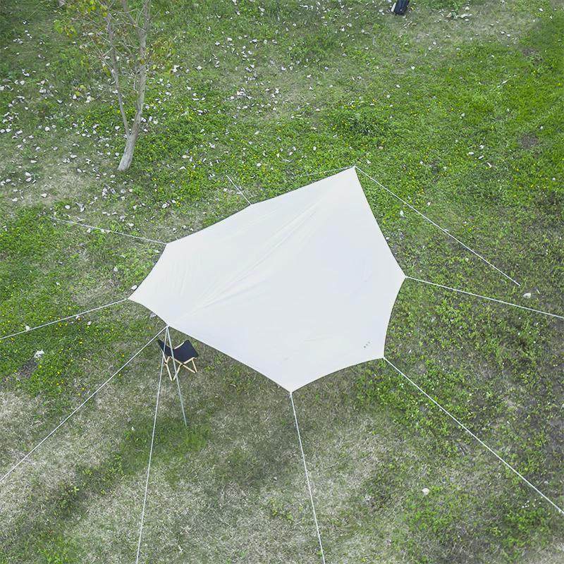 棉布天幕户外超大枫叶蝶形复古遮阳凉棚露营加厚六角八角防雨TC棉