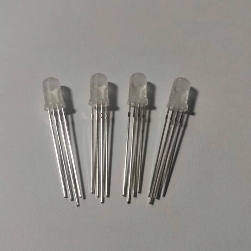 f5/5mm圆头四脚雾状全彩发光二极管RGB高亮共阴共阳led指示灯珠厂