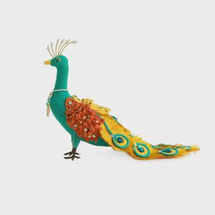 热销苏苏姐家孔雀摆件DIY编织毛线团小物在家打发时间材料包譱