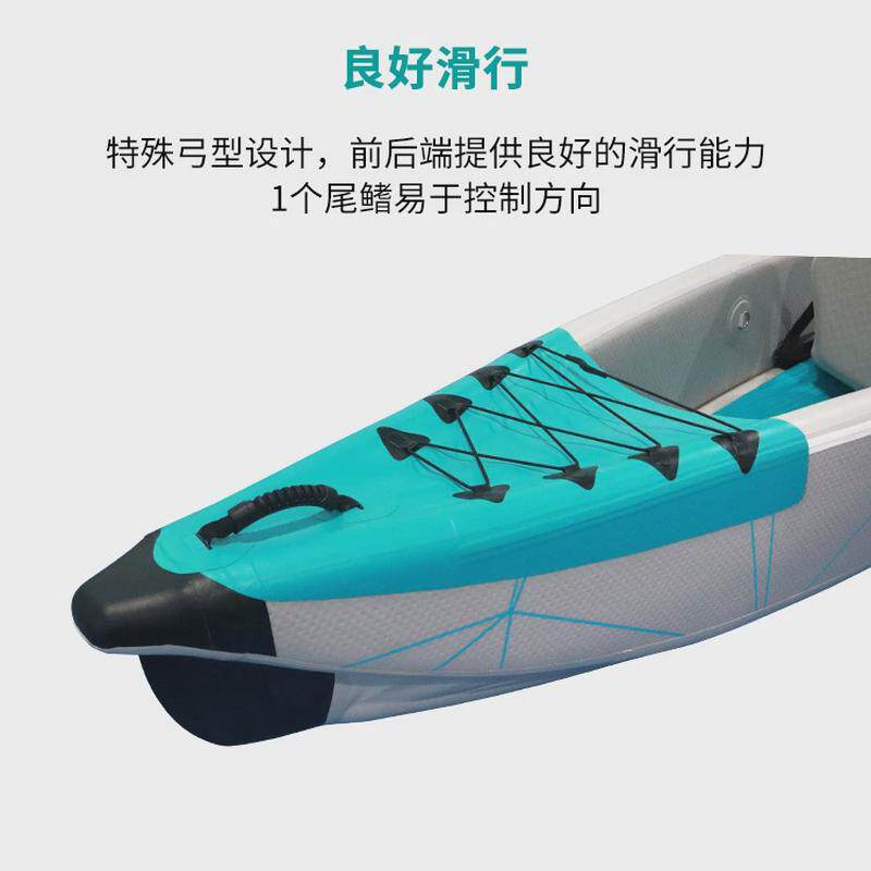 工厂直销钓鱼船拉丝双人皮划艇kayak加厚pvc耐磨充气独木舟漂流船