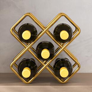 64n红酒架摆件轻奢展示架网格葡萄酒瓶酒柜内斜放红酒置物架托架
