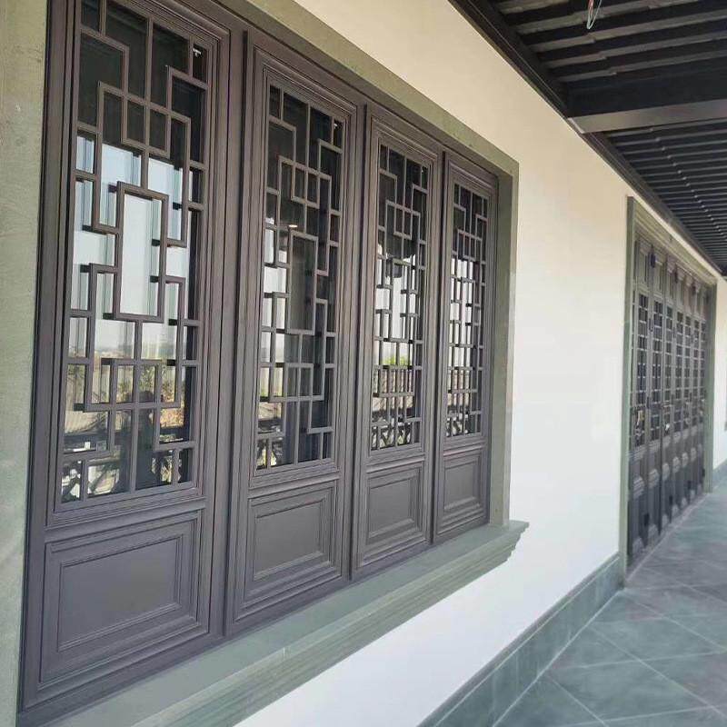 旧城改造民宿铝合金仿古断桥窗复古酒楼古建筑中式窗户仿古门窗