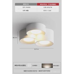 无主灯客厅照明大厅极简吸顶灯客厅灯2022新款流行明装筒灯斗胆灯