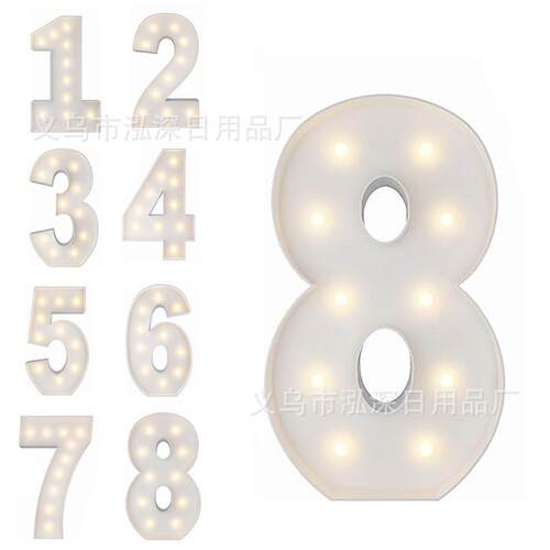 立体数字KT板生日派对LED发光马赛克数字气球框架填充气球盒