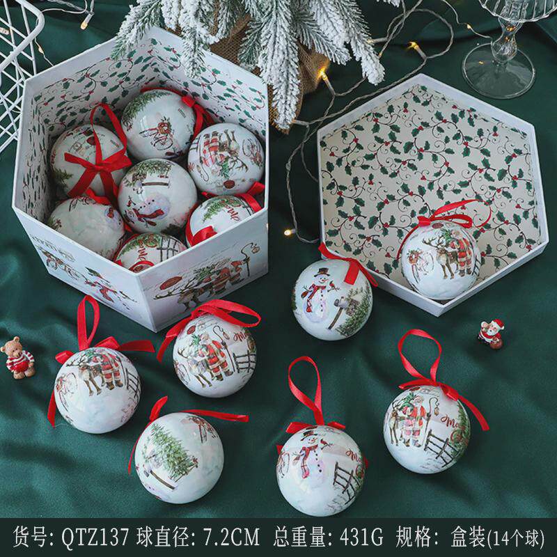 挂件雪花老人雪人贴纸画圣诞球圣诞树泡沫装饰品装饰氛围布置用品